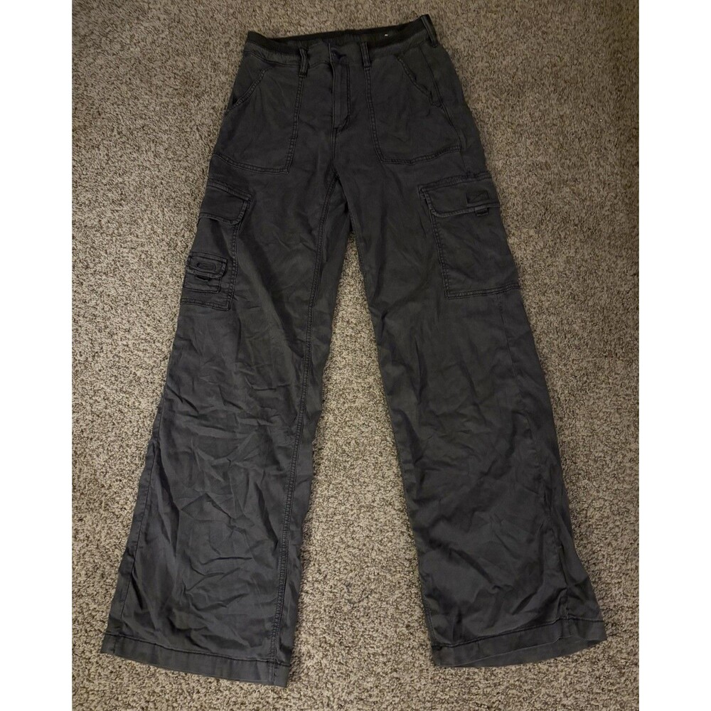 American Eagle Cargo Pants Womens 4 Long Gray Stretch Straight Leg Casual